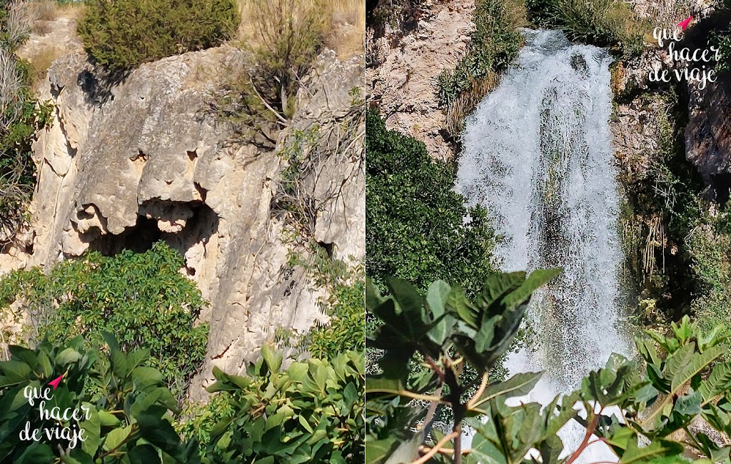 Formación rocosa con aspecto de cara de oso en la Cascada El Hundimiento, Lagunas de Ruidera