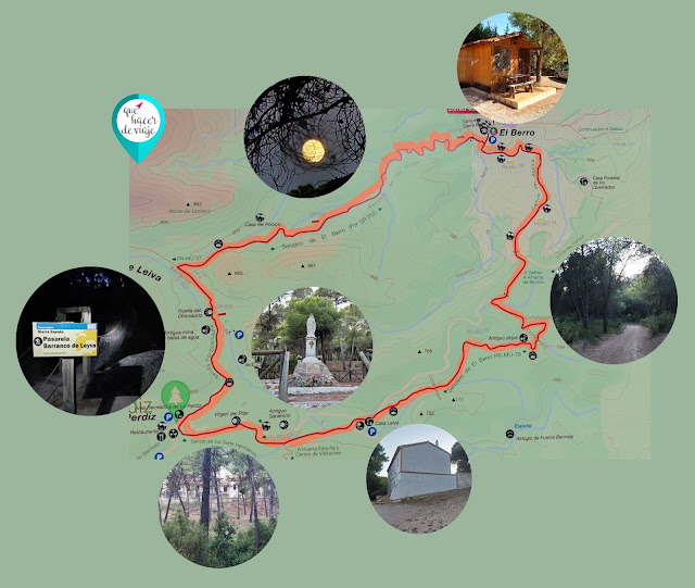 Mapa del recorrido del Sendero del Berro en Sierra Espuña