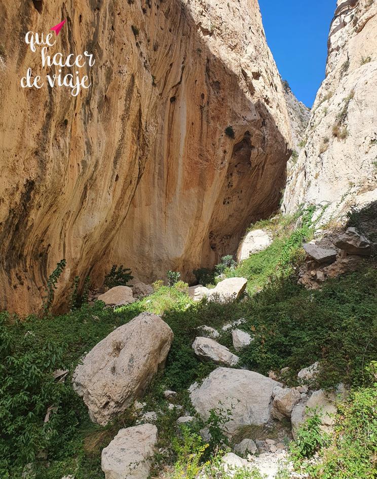 Dificultades en el recorrido del Cañón del Mascarat